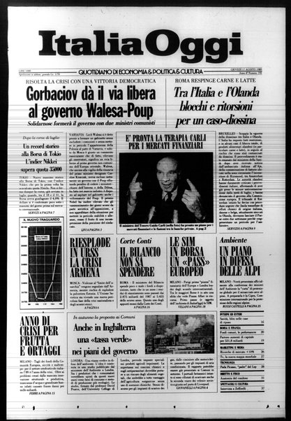 Italia oggi : quotidiano di economia finanza e politica